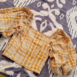 Maeve balloon-sleeve Blouse.